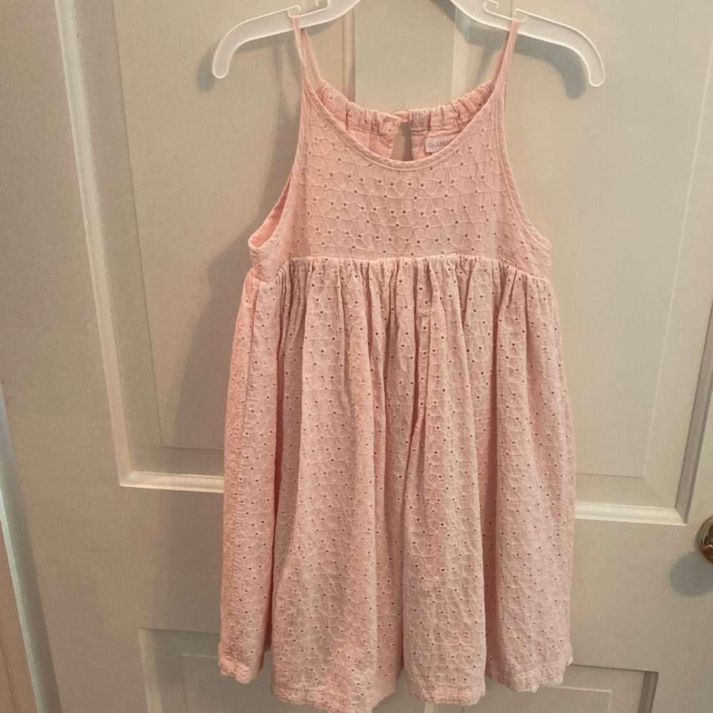 Shabby Chic 5T Blush Pink Eyelet Dress, fully lined